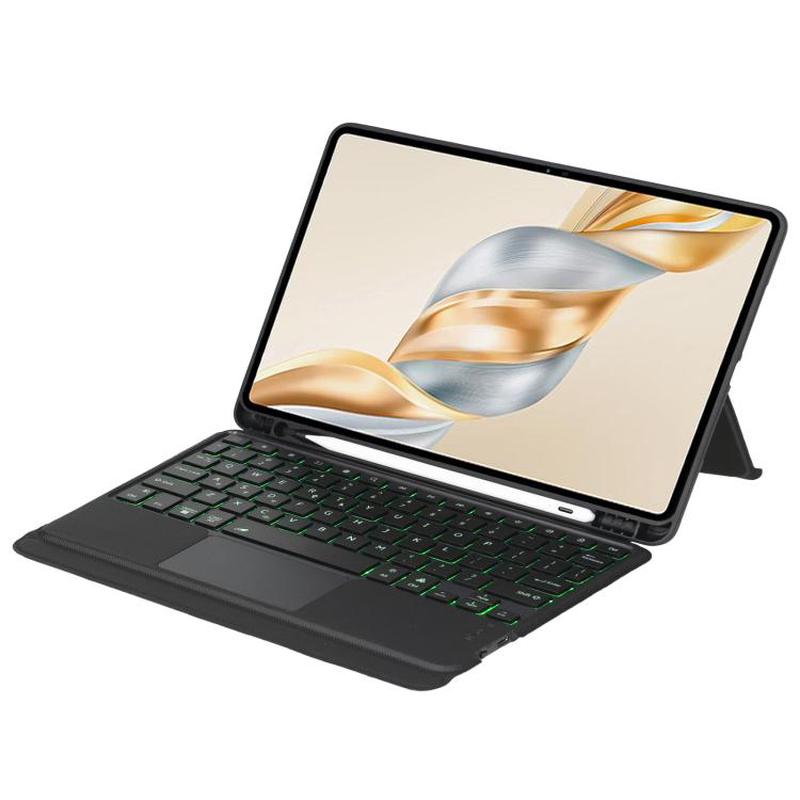 For Honor Pad X9a / X9 Pro Detachable Backlit Bluetooth Keyboard Leather Case with Touchpad(Black)