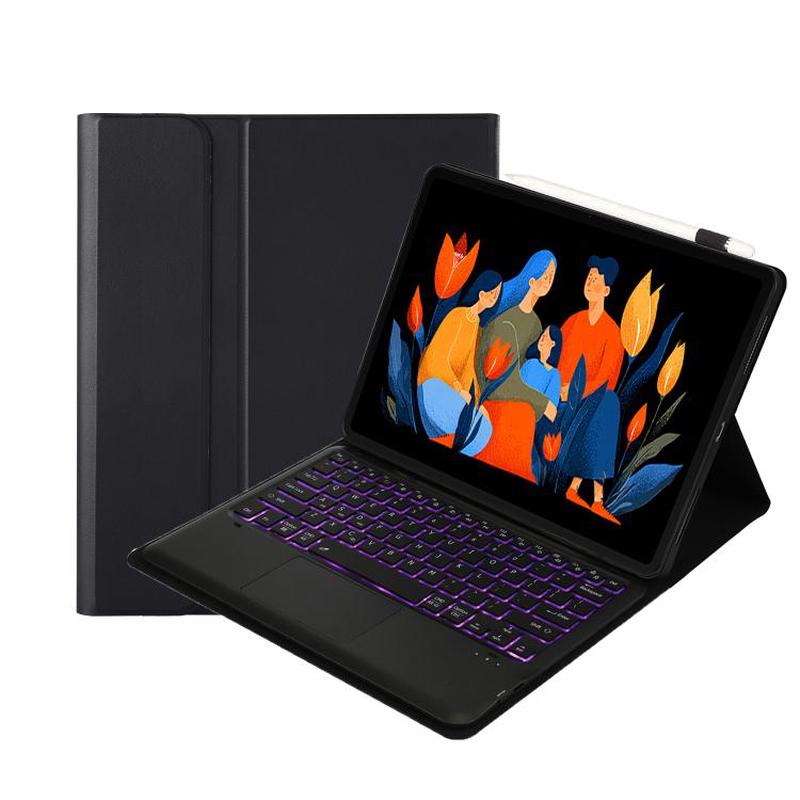 For Lenovo Xiaoxin Pad 12.1 2025 AM33-AS TPU Ultra-thin Detachable Backlight Bluetooth Keyboard Leather Case with Touchpad(Black)