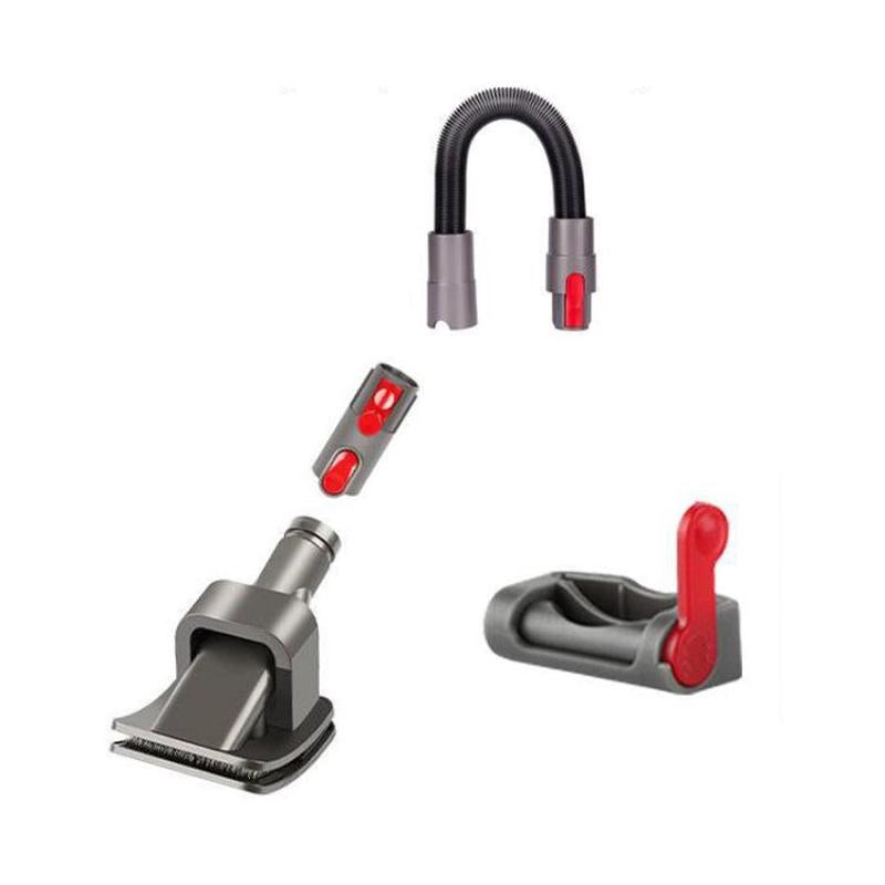 4 In 1 Pet Grooming Brush Head Set For Dyson V15/V11/V10/V8/V7/V6 Vacuum Cleaner Accessories(Gray Switch Lock)