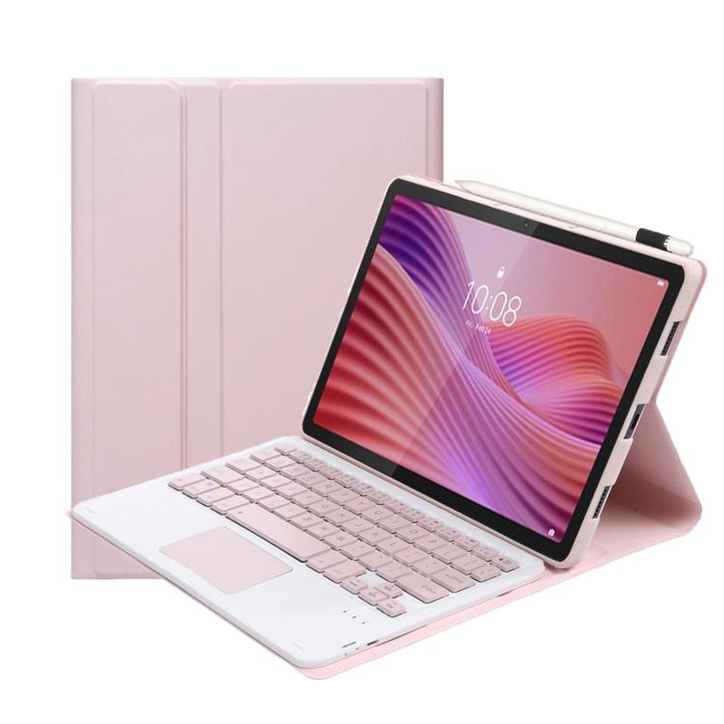 For Lenovo Tab 10.1 / ZhaoYang K10C 10.1 AM29-A Ultra-thin Detachable Bluetooth Keyboard Leather Tablet Case with Touchpad(Pink White)