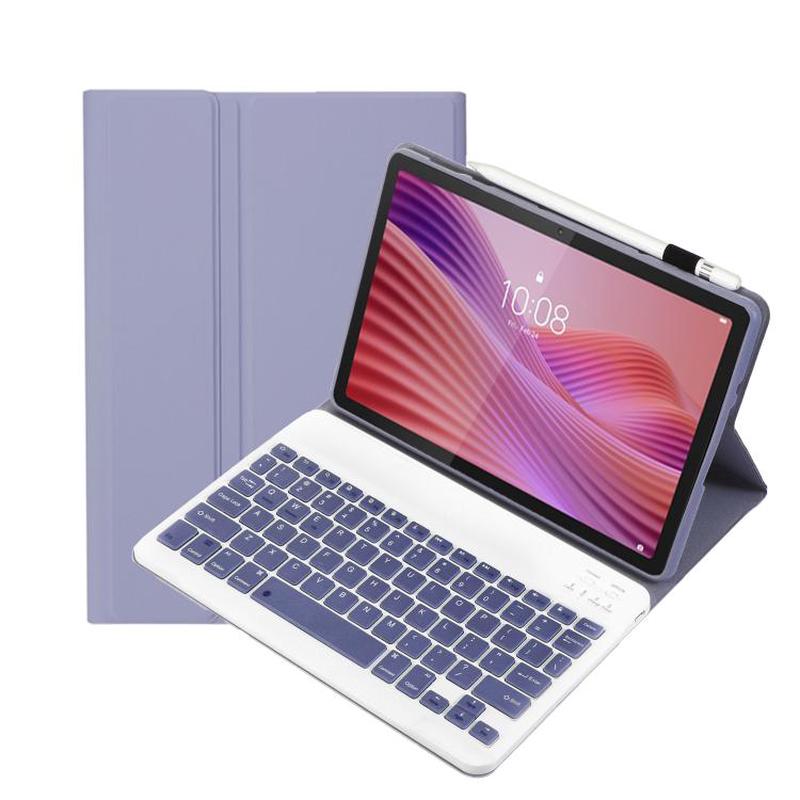 For Lenovo Tab 10.1 / ZhaoYang K10C 10.1 AM29 Ultra-thin Detachable Bluetooth Keyboard Leather Tablet Case(Lavender White)