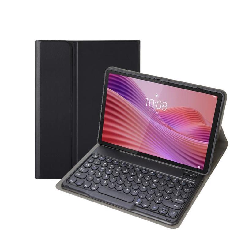 For Lenovo Tab 10.1 / ZhaoYang K10C 10.1 YAM29 Ultra-thin Detachable Round Keycap Bluetooth Keyboard Leather Tablet Case(Black)