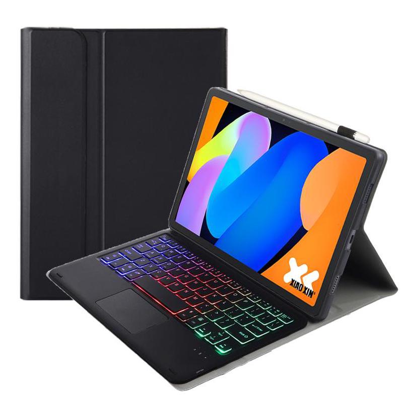 For Lenovo Xiaoxin Pad 11 2025 AM31-AS Ultra-thin Detachable Backlight Bluetooth Keyboard Leather Tablet Case with Touchpad(Black)