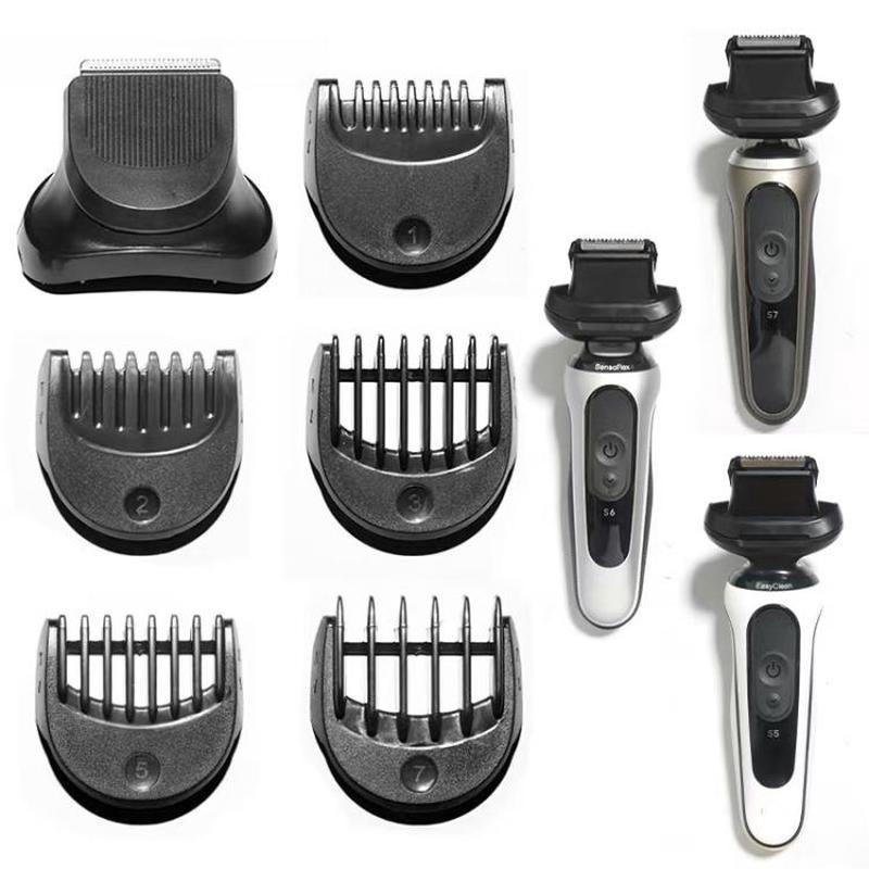 For Braun Series 5/6/7 Shaver Replacement Trimmer Attachment Kit With 5 Guiding Combs(Black)