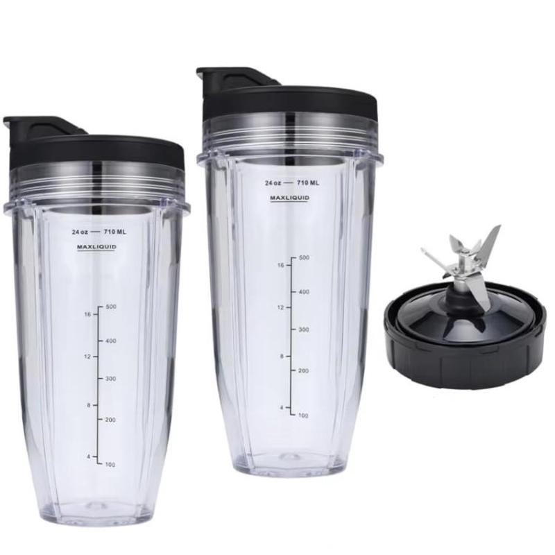 For Ninja BL480 Juicer 5 In 1 Accessories 2pcs 24oz Cups+7-Pages Knife Holder+2 Lids