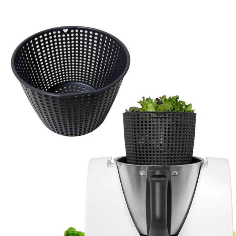 For Thermomix TM5/TM6 Salad Spinner & Storage Basket Rotating Vegetable Dryer(Deep Gray)
