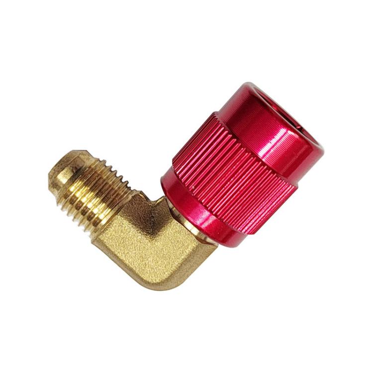 R410 To R22 Refrigerant Conversion Adapter 90-degree Elbow Fitting Brass HVAC Service Connector for Air Conditioner & Freezer Charging