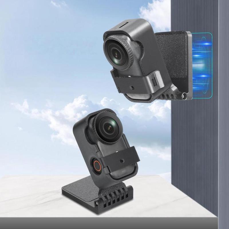 For DJI Osmo Nano Camera Magnetic Backplate Desktop Stand Vertical Holder(Black)