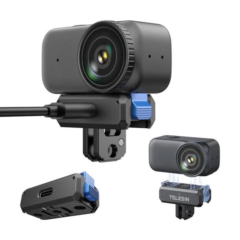 For DJI Osmo Nano TELESIN Magnetic Quick-Release Charging Base Rechargeable Adapter Mount(Black)