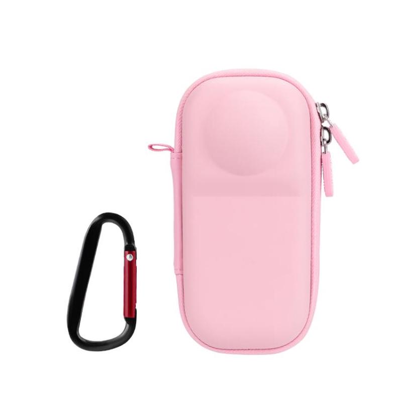 For Insta360 X5 Flymile Panoramic Camera Cage-Style Handheld Storage Bag(Pink)