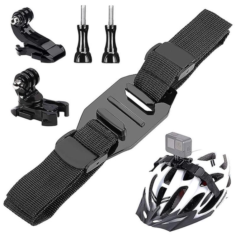 Universal Bike Helmet Camera Mount Adjustable Strap For Vented/Skeleton Helmets Compatible With GoPro, Insta360, DJI and Other Action Cameras