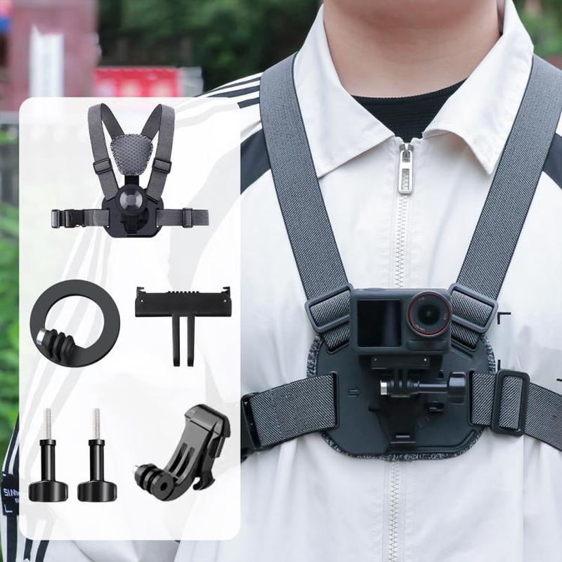 6 in 1 Magnetic Base Vest-style Photography Chest Strap Body Mount Belt with Mount & Screw