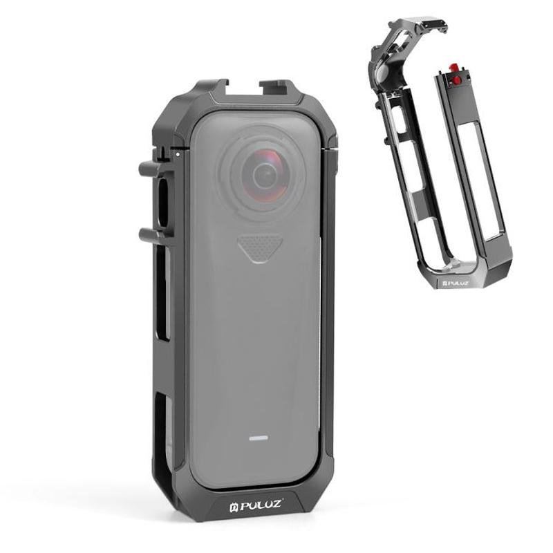 For Insta360 X4 Air PULUZ Metal Protective Cage Rig Housing Frame with Expand Cold Shoe Base (Grey)