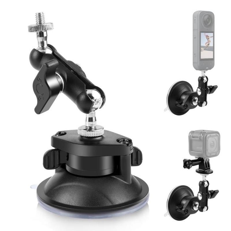 PULUZ Upgraded 1/4 inch Magic Arm Suction Cup Mount (Black)