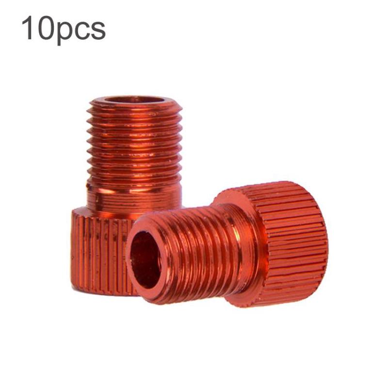 10pcs ZTTO Mountain Road Bicycle Presta To Schrader Valve Converter Kit(Red)