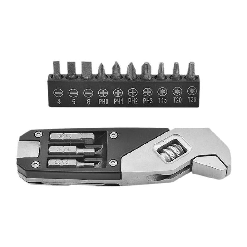 8 In 1 Folding Hex Key Screwdriver Stainless Steel Adjustable Wrench EDC Multi-Function Tools