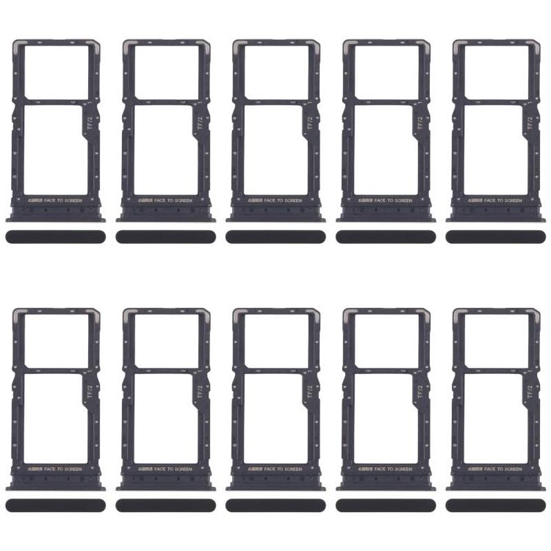 For Xiaomi Redmi 15 5G 10pcs SIM Card Tray + SIM Card Tray / Micro SD Card Tray (Black)