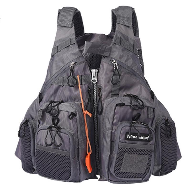 MANNER Outdoor Multifunctional Fishing Life Vest Swimming Life Jacket (Grey)