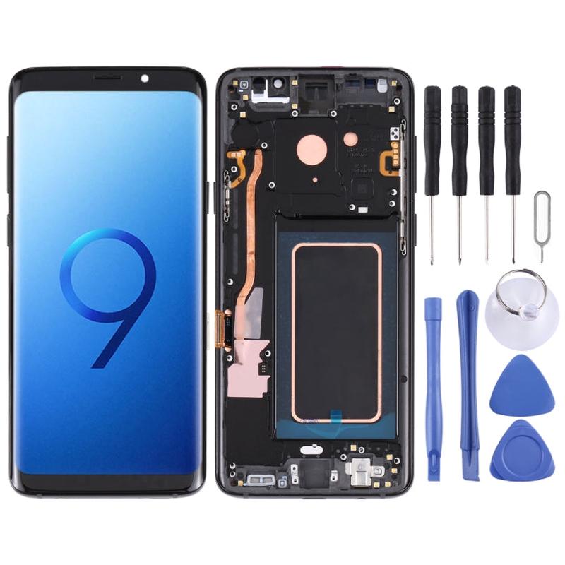 Super AMOLED LCD Screen for Galaxy S9+ / G965F / G965F / DS / G965U / G965W / G9650 Digitizer Full Assembly with Frame (Black)