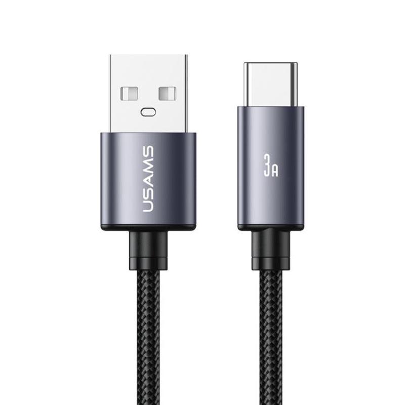 USAMS SJ767 U91 3A USB to Type-C Aluminum Alloy Fast Charging Data Cable, Length: 1m(Gun Color)
