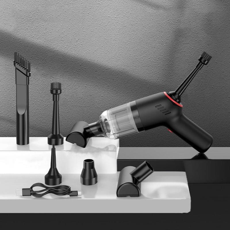 Wireless Charging Car Vacuum Cleaner Mini Handheld High Power Wet and Dry Vacuum Cleaner, Color: Black