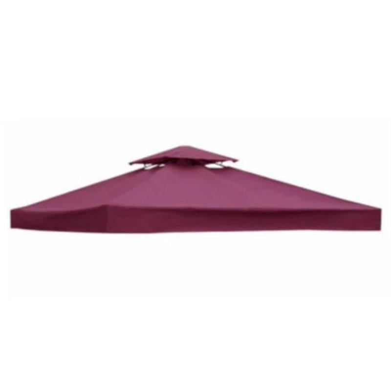3x3m Garden Gazebo Top Cover Canopy Replacement Top Patio Roof Awning for Outdoor Terrace, Garden Tent, Pergola(Wine Red)