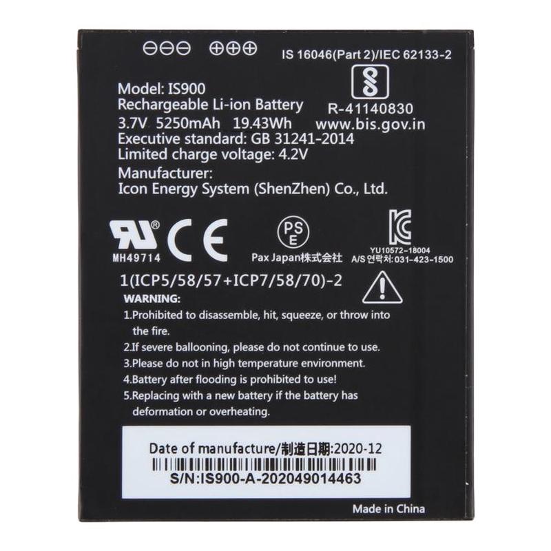 For PAX A920C POS IS900 3.7V 5250mAh Battery