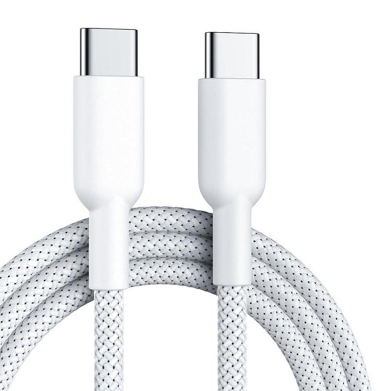 ENKAY ENK-CB182 PD60W Type-C to Type-C Nylon Braided Charging Data Cable, Length:1m(White)