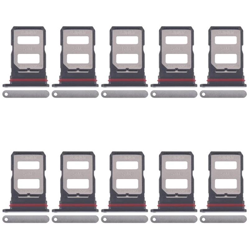 For Xiaomi Poco X7 10pcs SIM Card Tray + SIM Card Tray (Silver)