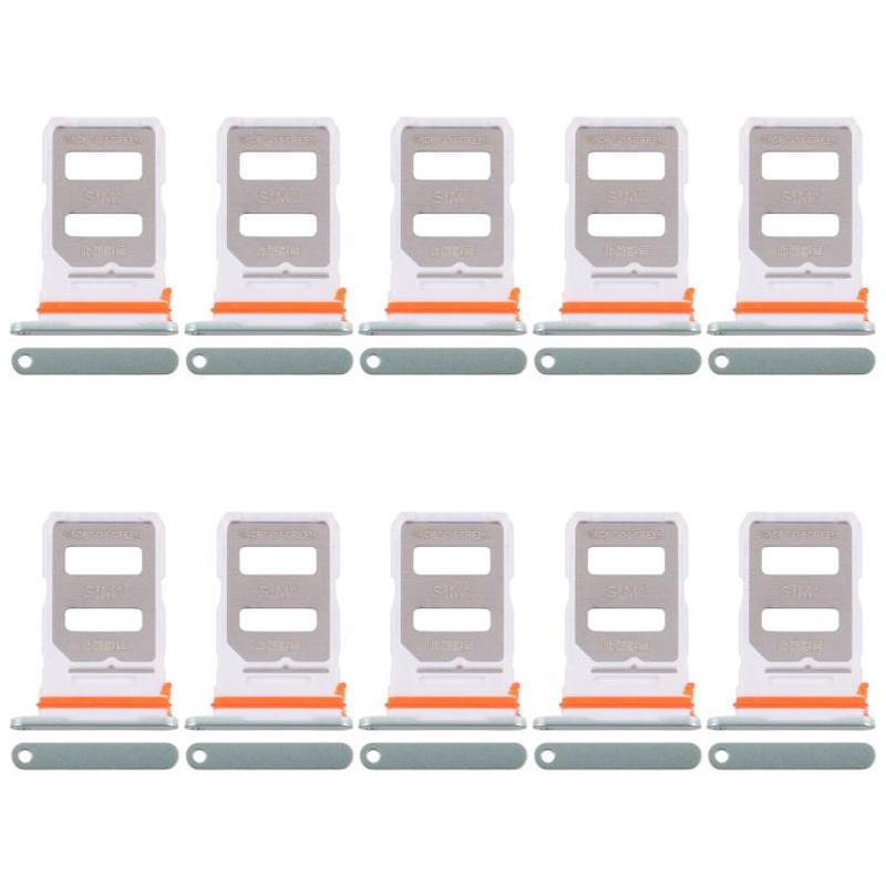 For Xiaomi Poco X7 Pro 10pcs SIM Card Tray + SIM Card Tray (Green)