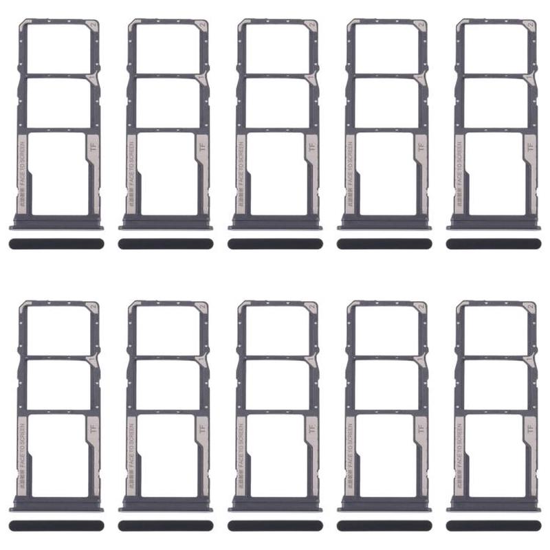 For Xiaomi Redmi 14C 5G 10pcs SIM Card Tray + SIM Card Tray + Micro SD Card Tray (Black)