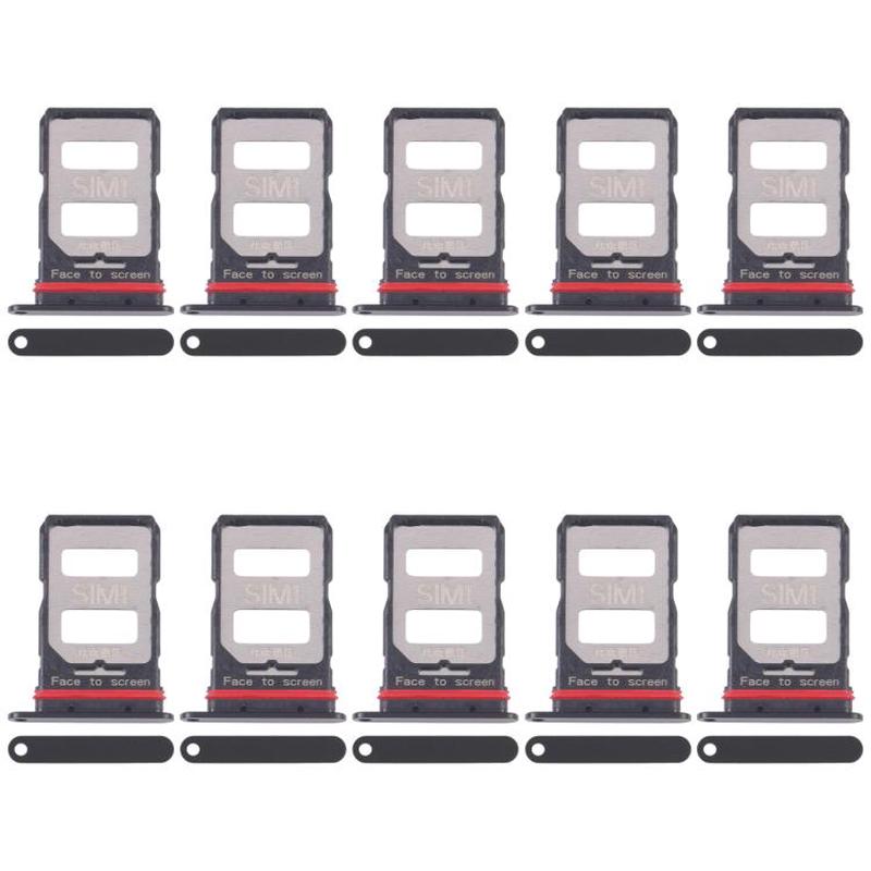 For Xiaomi Redmi K70 10pcs SIM Card Tray + SIM Card Tray (Black)