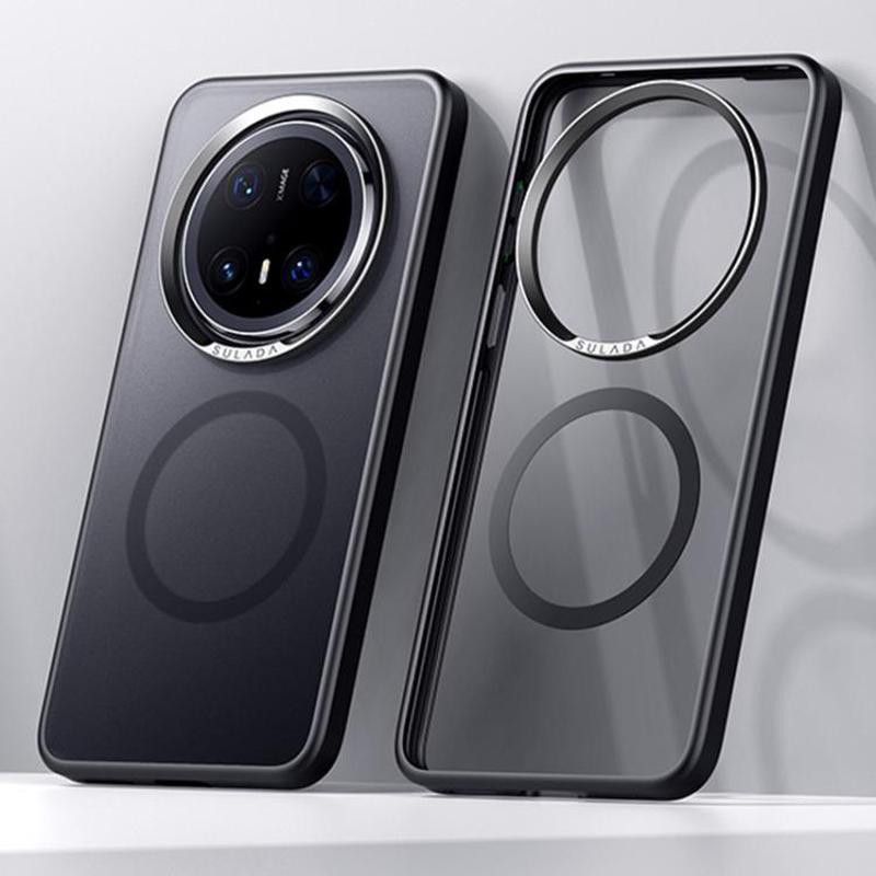 For Huawei Mate 70 Pro / Mate 70 Pro+ SULADA Light Sand MagSafe Magnetic PC Hybrid TPU Phone Case(Black)