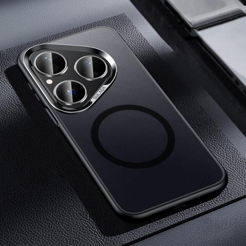 For Huawei Pura 80 5G SULADA Light Sand MagSafe Magnetic PC Hybrid TPU Phone Case(Black)