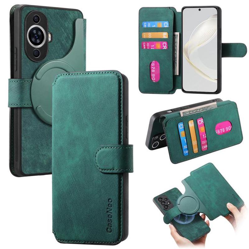 For Huawei nova 11 CaseNeo MagSafe RFID Anti-theft Retro Leather Phone Case(Green)