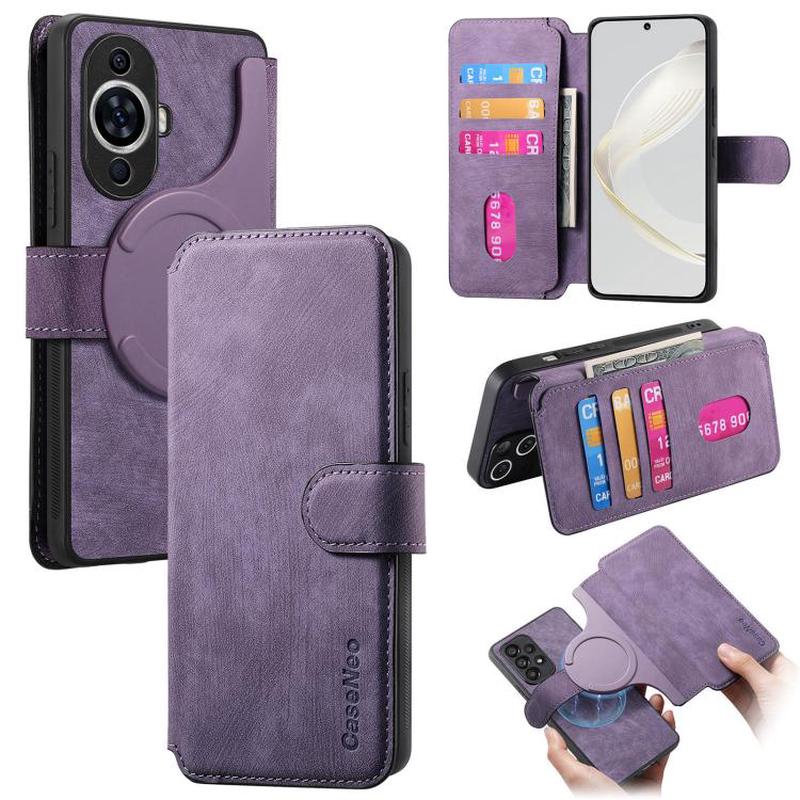 For Huawei nova 11 CaseNeo MagSafe RFID Anti-theft Retro Leather Phone Case(Purple)