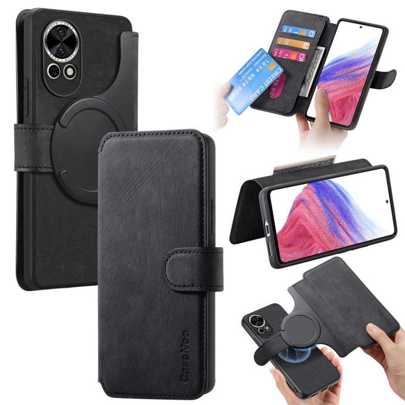 For Huawei nova 12 / 13 CaseNeo MagSafe RFID Anti-theft Retro Leather Phone Case(Black)