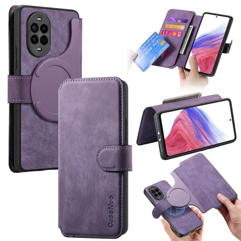 For Huawei nova 13 Pro CaseNeo MagSafe RFID Anti-theft Retro Leather Phone Case(Purple)