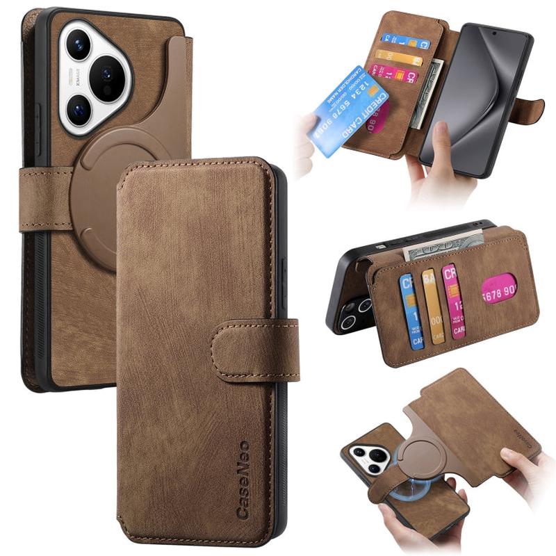 For Huawei Pura 70 CaseNeo MagSafe RFID Anti-theft Retro Leather Phone Case(Brown)