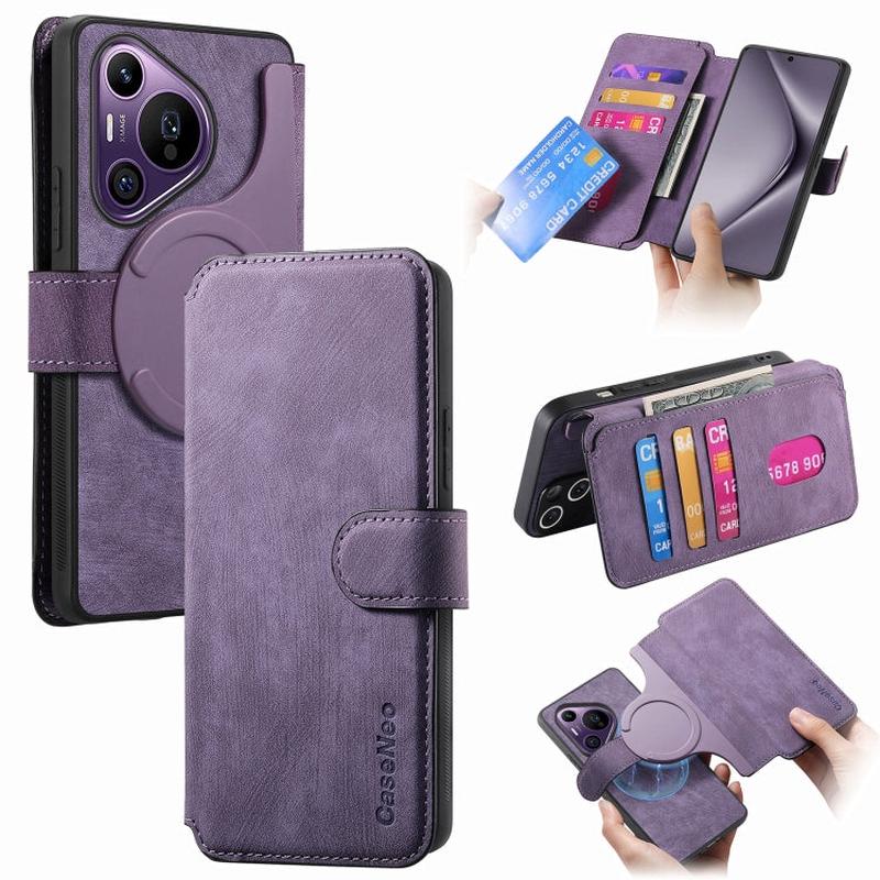 For Huawei Pura 70 Pro CaseNeo MagSafe RFID Anti-theft Retro Leather Phone Case(Purple)