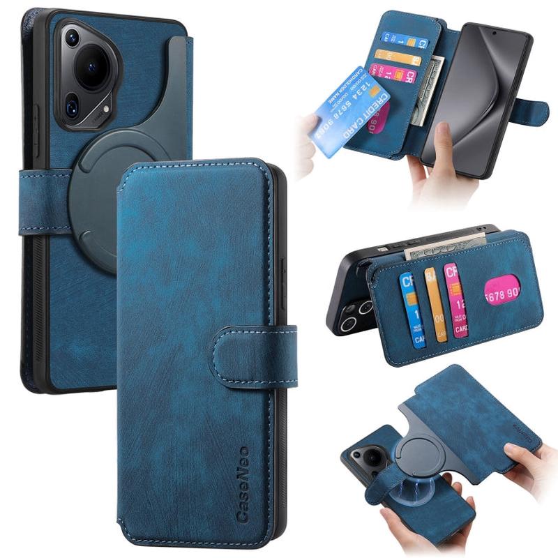 For Huawei Pura 70 Ultra CaseNeo MagSafe RFID Anti-theft Retro Leather Phone Case(Blue)