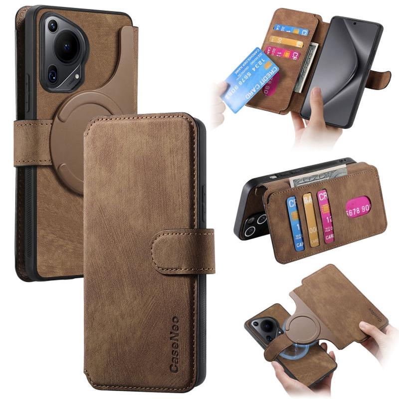 For Huawei Pura 70 Ultra CaseNeo MagSafe RFID Anti-theft Retro Leather Phone Case(Brown)