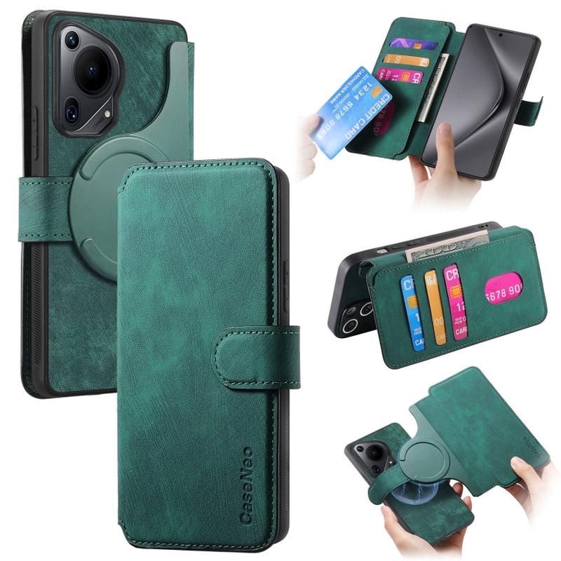 For Huawei Pura 70 Ultra CaseNeo MagSafe RFID Anti-theft Retro Leather Phone Case(Green)