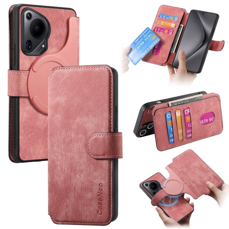 For Huawei Pura 70 Ultra CaseNeo MagSafe RFID Anti-theft Retro Leather Phone Case(Pink)