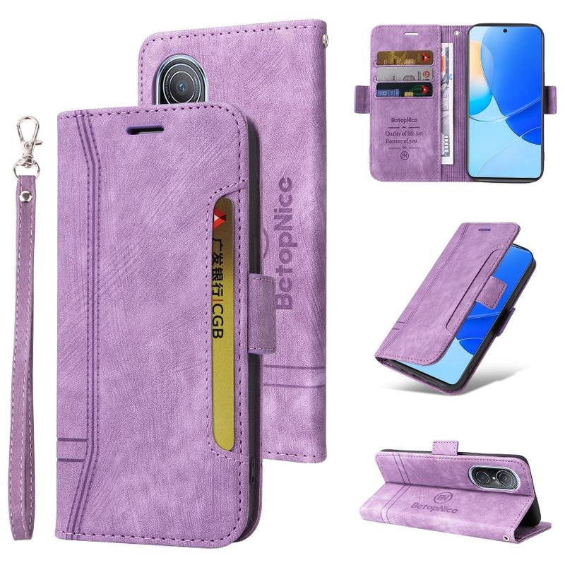 For Huawei nova 9 SE BETOPNICE Dual-side Buckle Leather Phone Case(Purple)