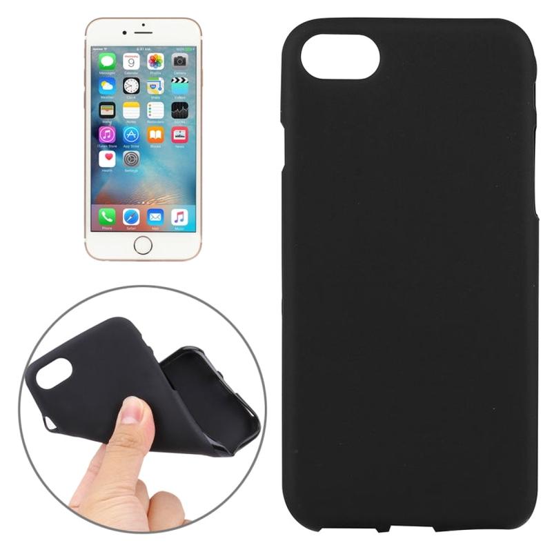 For iPhone 8 & 7 Solid Color TPU Protective Back Cover Case(Black)