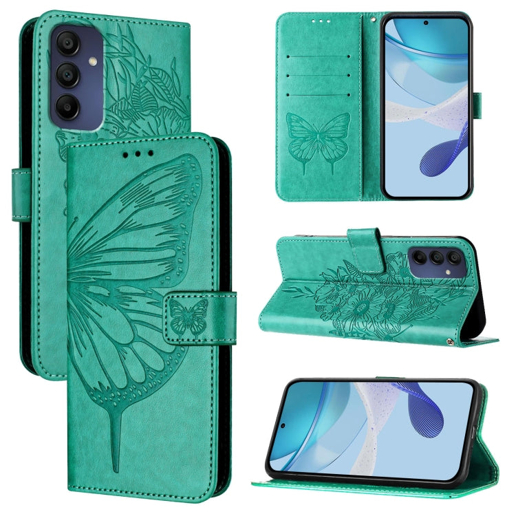 For Samsung Galaxy A16 5G Embossed Butterfly Leather Phone Case(Green)