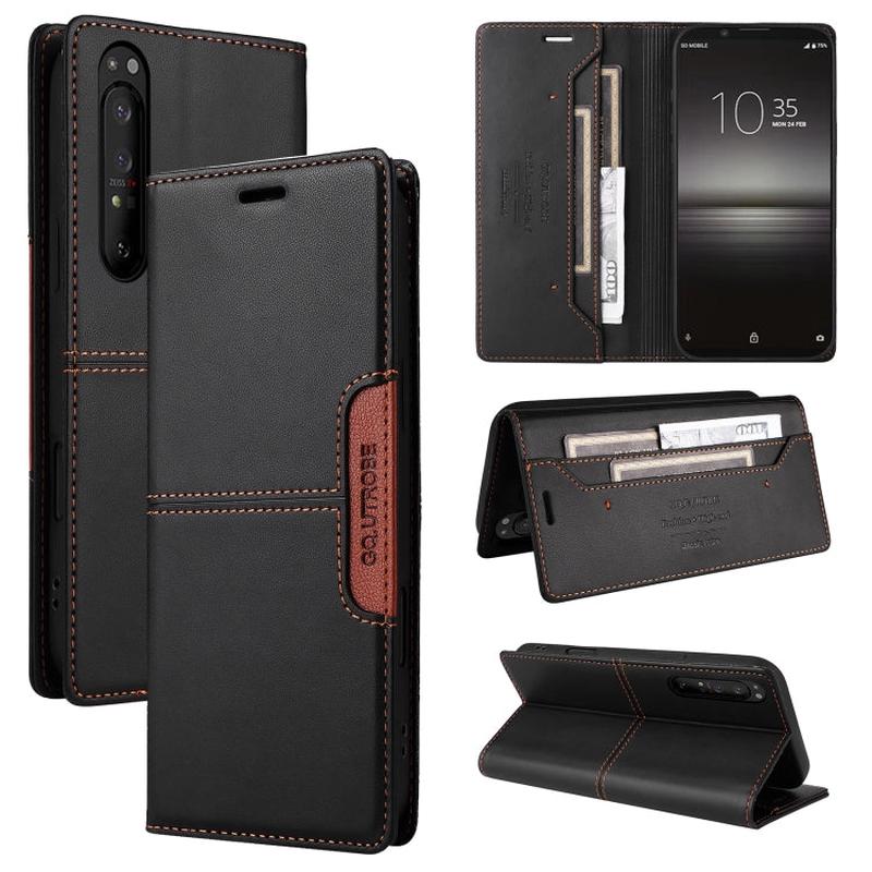 For Sony Xperia 1 II GQUTROBE G01 RFID Anti-theft Leather Phone Case(Black)