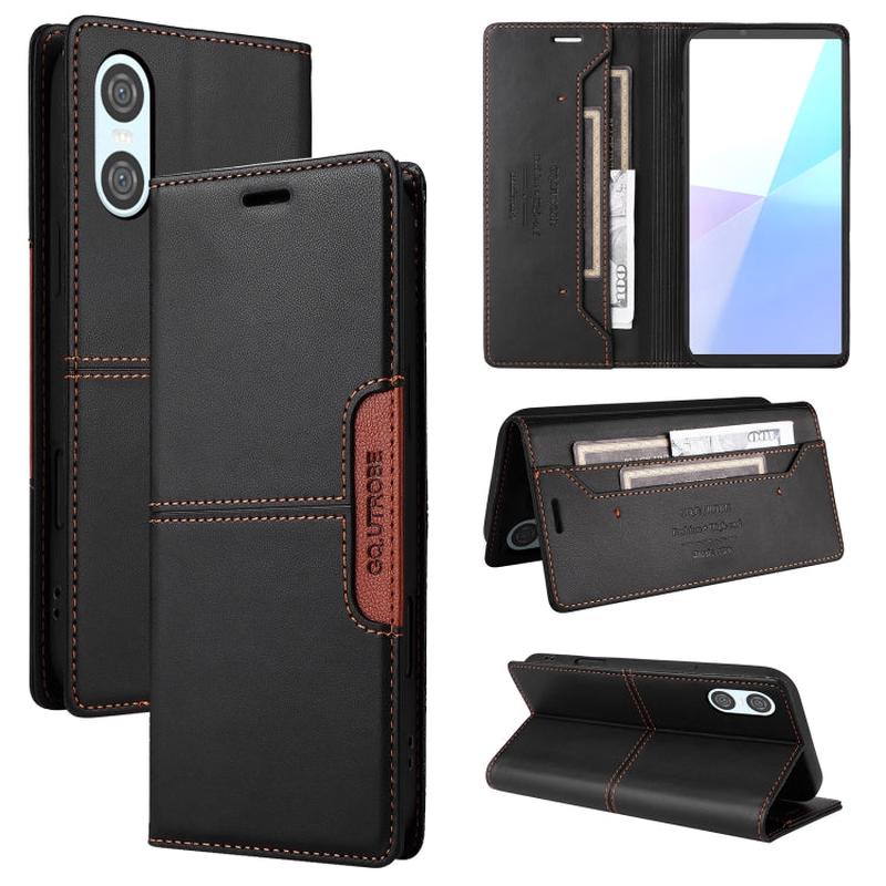 For Sony Xperia 10 VI GQUTROBE G01 RFID Anti-theft Leather Phone Case(Black)