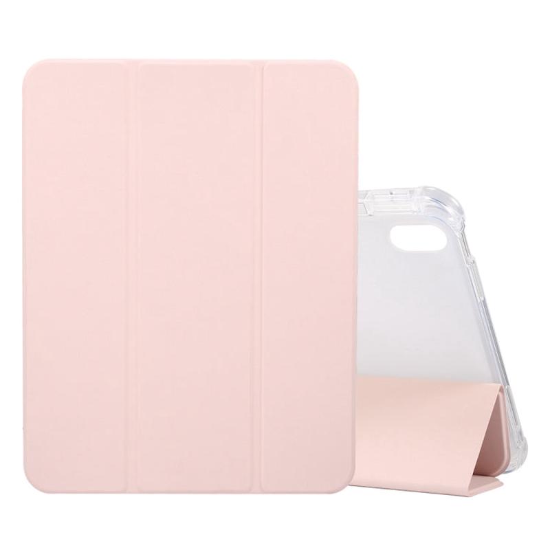 For iPad 2025 / 2022 3-folding Electric Pressed Skin Texture Leather Tablet Case(Light Pink)